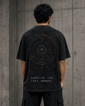 Last Circle Drop-Shoulder Graphic T-Shirt – Washed Black