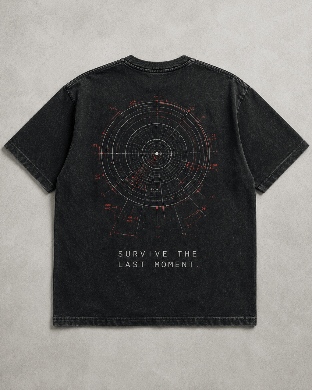 Last Circle Drop-Shoulder Graphic T-Shirt – Washed Black