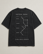 Tactical Queue Drop-Shoulder Graphic T-Shirt – Washed Charcoal