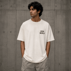 Open World Drop-Shoulder Graphic T-Shirt – Off-White