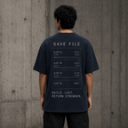 Save File Drop-Shoulder Graphic T-Shirt – Washed Navy
