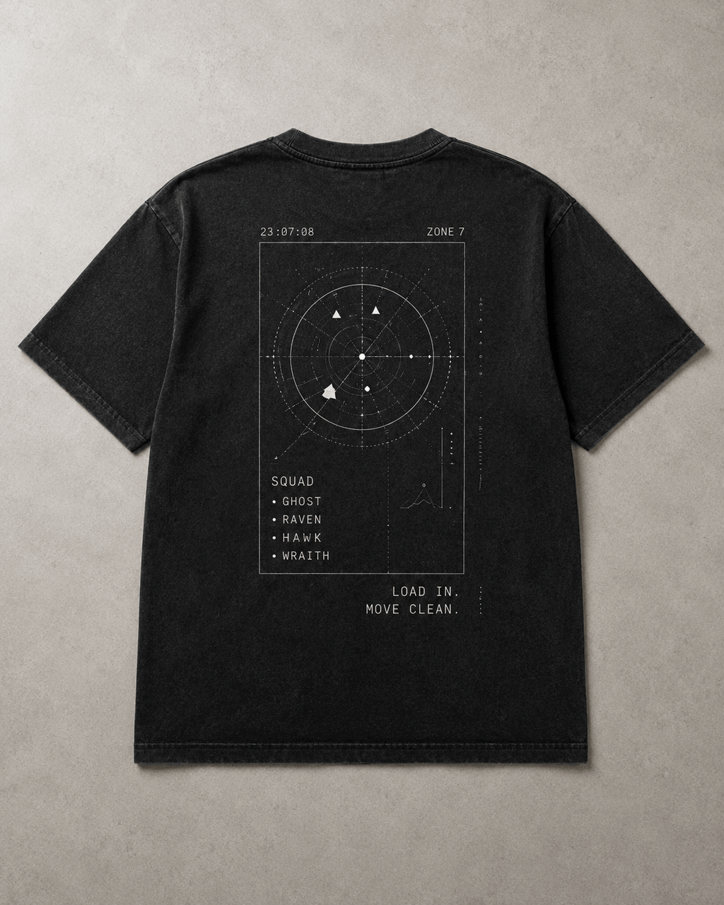 Night Raid Drop-Shoulder Graphic T-Shirt – Washed Black