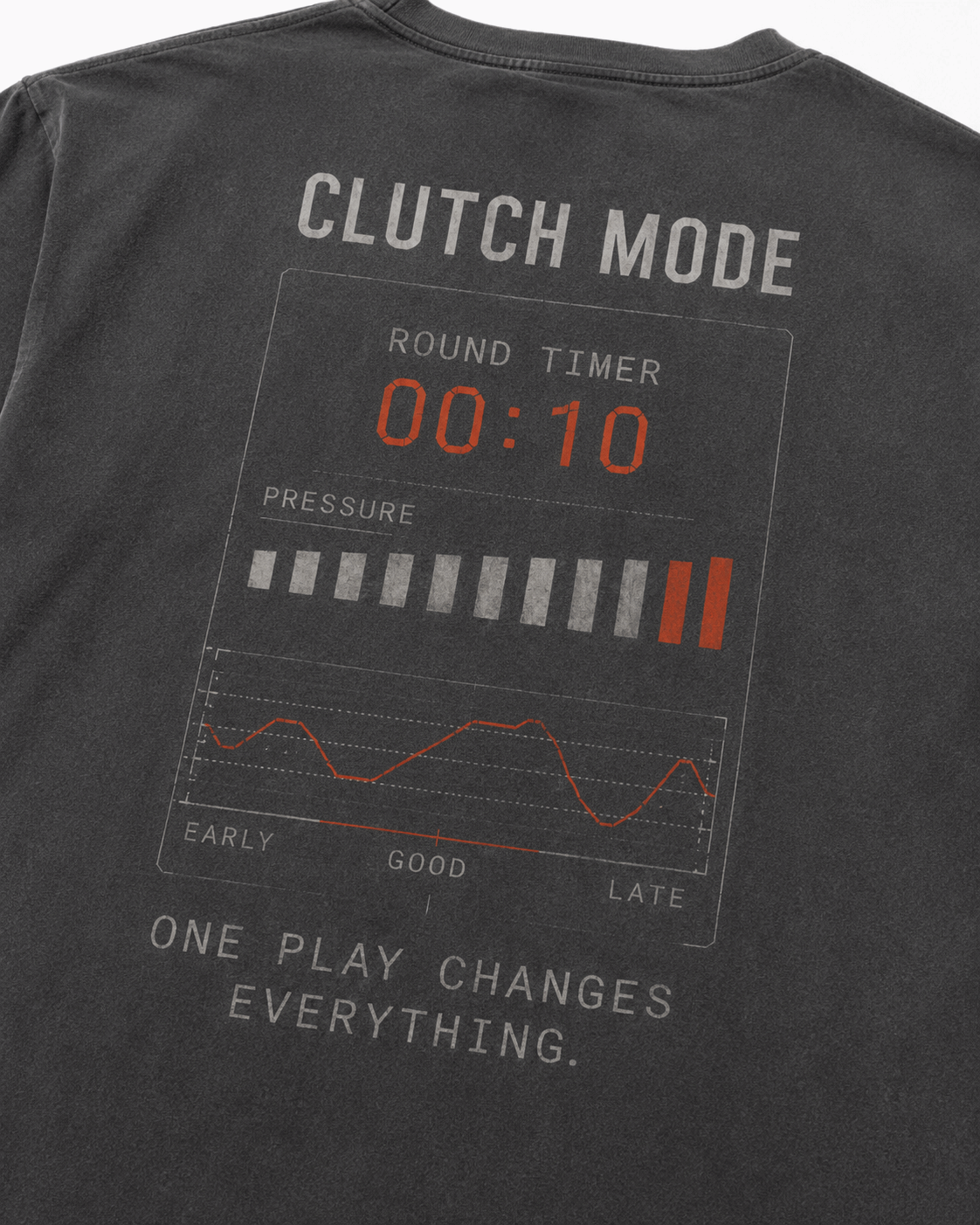 Clutch Mode Drop-Shoulder Graphic T-Shirt – Washed Charcoal