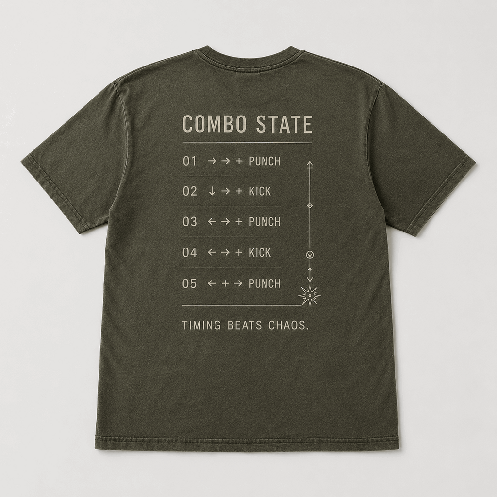 Combo State Drop-Shoulder Graphic T-Shirt – Washed Olive