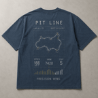 Pit Line Drop-Shoulder Graphic T-Shirt – Washed Blue