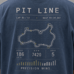 Pit Line Drop-Shoulder Graphic T-Shirt – Washed Blue