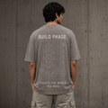 Build Phase Drop-Shoulder Graphic T-Shirt – Washed Taupe Grey