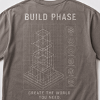 Build Phase Drop-Shoulder Graphic T-Shirt – Washed Taupe Grey