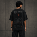 Dark Server Drop-Shoulder Graphic T-Shirt – Washed Black