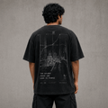 Shadow Route Drop-Shoulder Graphic T-Shirt – Washed Black