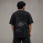 Shadow Route Drop-Shoulder Graphic T-Shirt – Washed Black