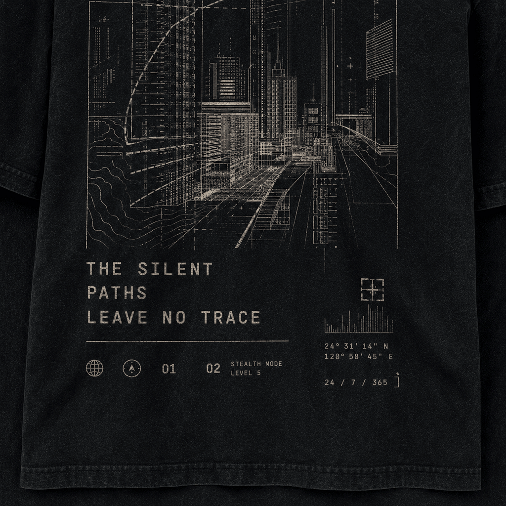 Shadow Route Drop-Shoulder Graphic T-Shirt – Washed Black