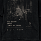 Shadow Route Drop-Shoulder Graphic T-Shirt – Washed Black