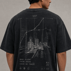 Shadow Route Drop-Shoulder Graphic T-Shirt – Washed Black