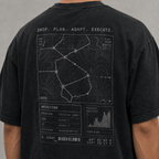 Tactical Drop Drop-Shoulder Graphic T-Shirt – Washed Black