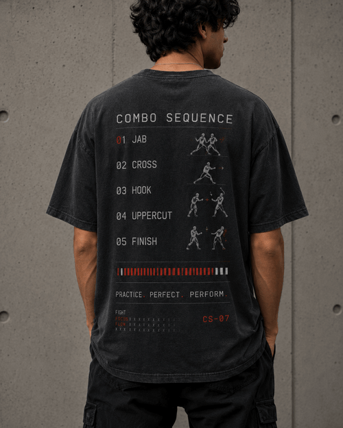 Combo State Sequence Drop-Shoulder Graphic T-Shirt – Washed Charcoal