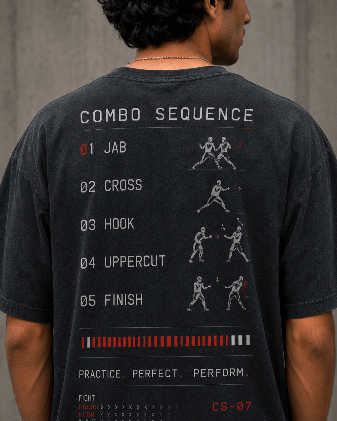 Combo State Sequence Drop-Shoulder Graphic T-Shirt – Washed Charcoal