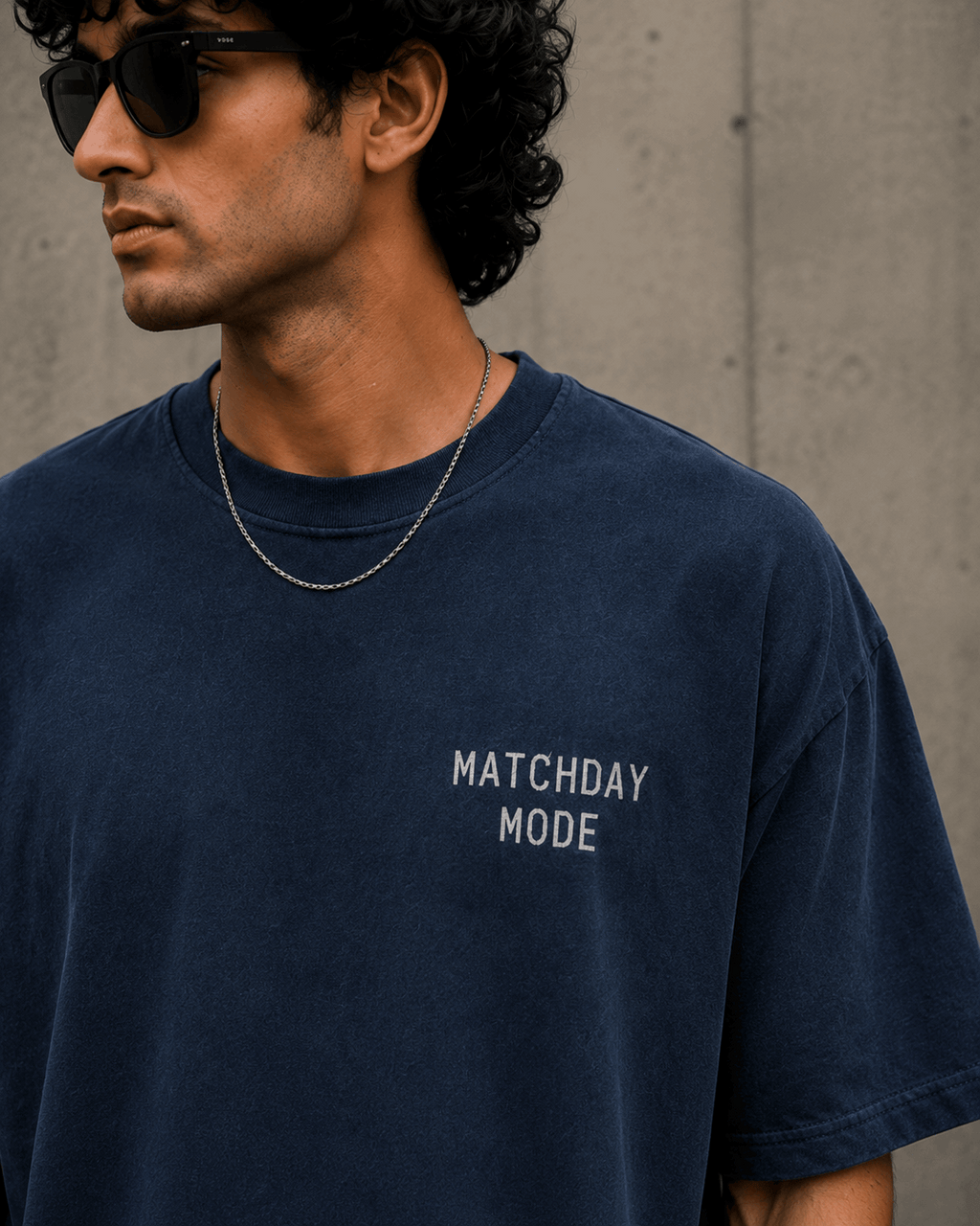 Matchday Mode Drop-Shoulder Graphic T-Shirt – Washed Navy