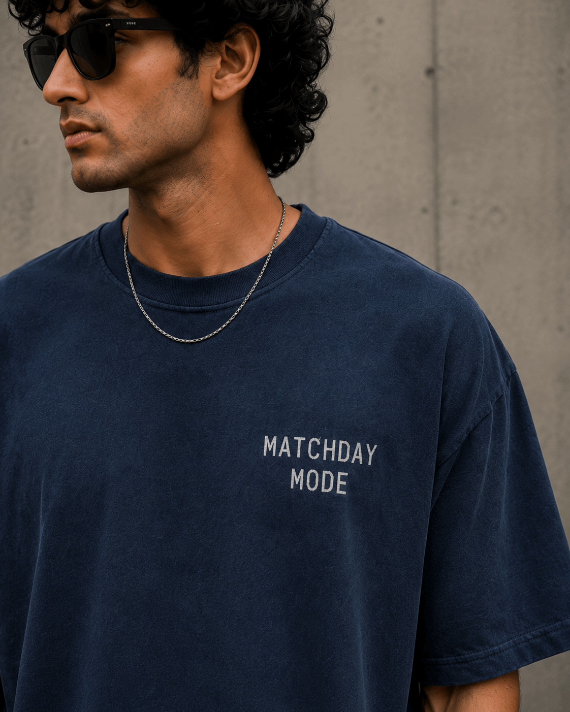 Matchday Mode Drop-Shoulder Graphic T-Shirt – Washed Navy