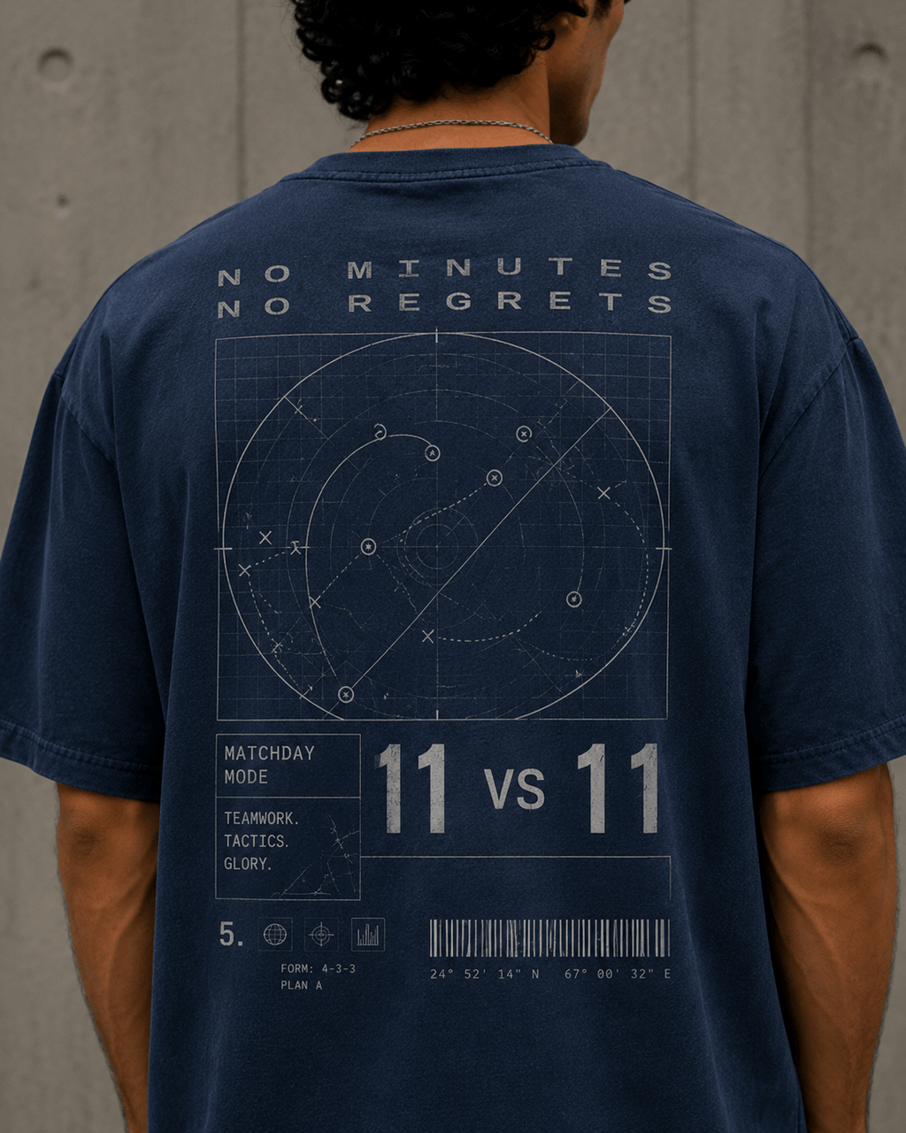 Matchday Mode Drop-Shoulder Graphic T-Shirt – Washed Navy