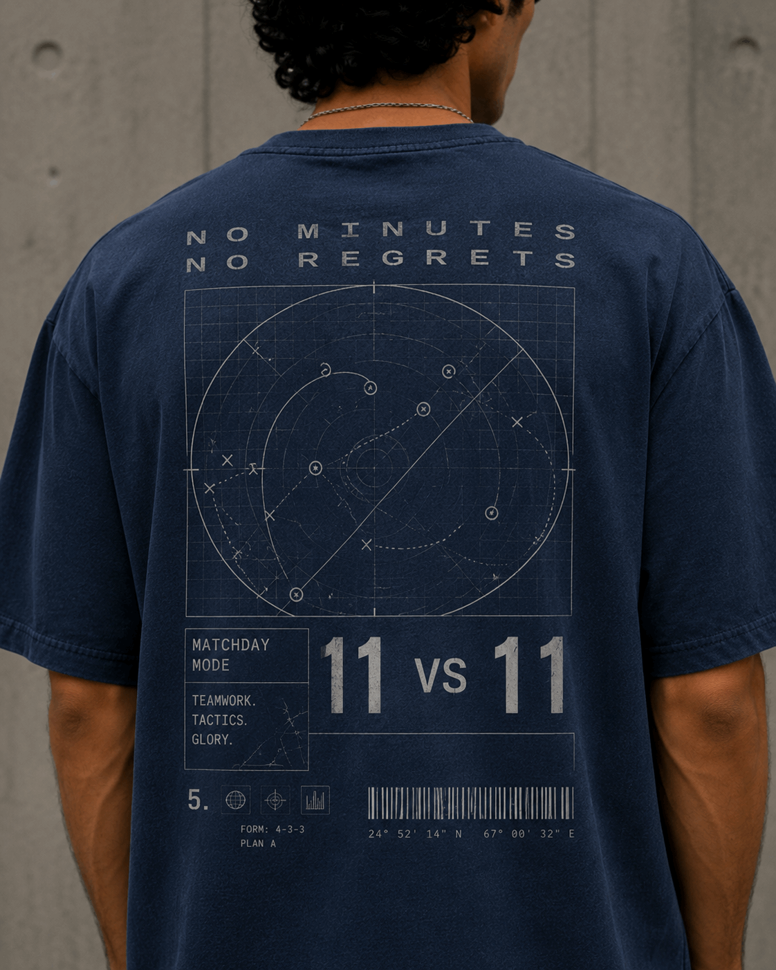 Matchday Mode Drop-Shoulder Graphic T-Shirt – Washed Navy