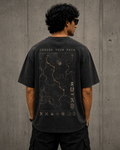 Quest Path Drop-Shoulder Graphic T-Shirt – Washed Charcoal