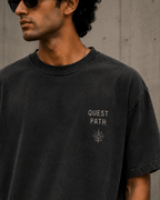 Quest Path Drop-Shoulder Graphic T-Shirt – Washed Charcoal