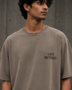 Last Outpost Drop-Shoulder Graphic T-Shirt – Washed Taupe