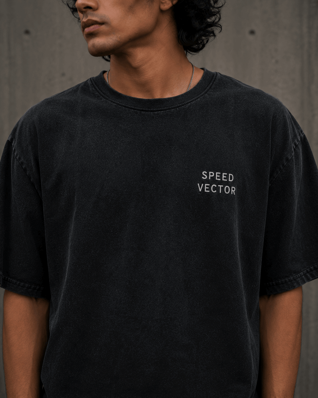 Speed Vector Drop-Shoulder Graphic T-Shirt – Washed Black
