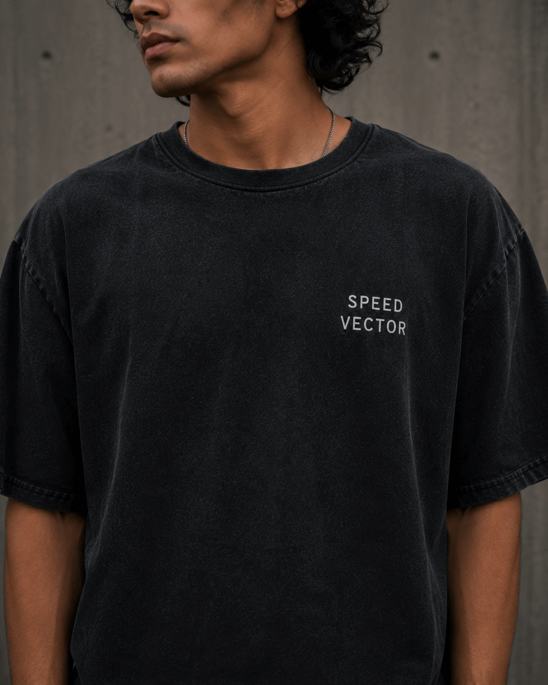 Speed Vector Drop-Shoulder Graphic T-Shirt – Washed Black