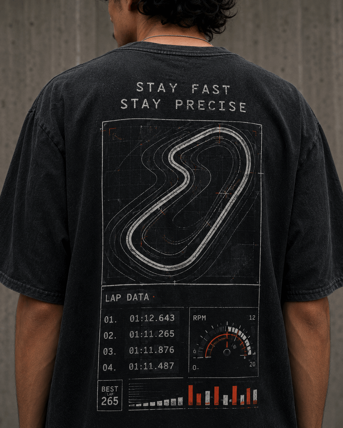 Speed Vector Drop-Shoulder Graphic T-Shirt – Washed Black