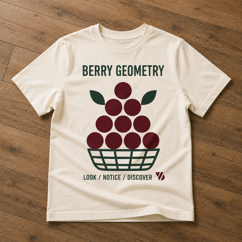 Berry Geometry Kids T-Shirt – Off-White