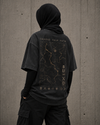 Quest Path Drop-Shoulder Graphic T-Shirt – Washed Charcoal