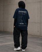 Ranked State Drop-Shoulder Graphic T-Shirt – Navy Blue