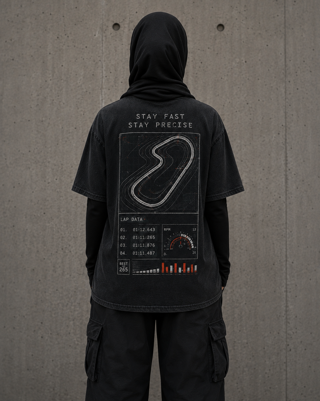 Speed Vector Drop-Shoulder Graphic T-Shirt – Washed Black