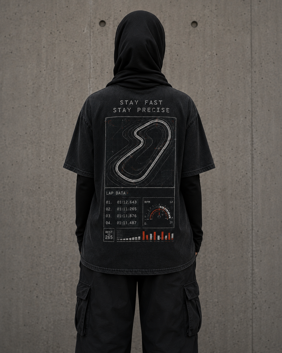 Speed Vector Drop-Shoulder Graphic T-Shirt – Washed Black