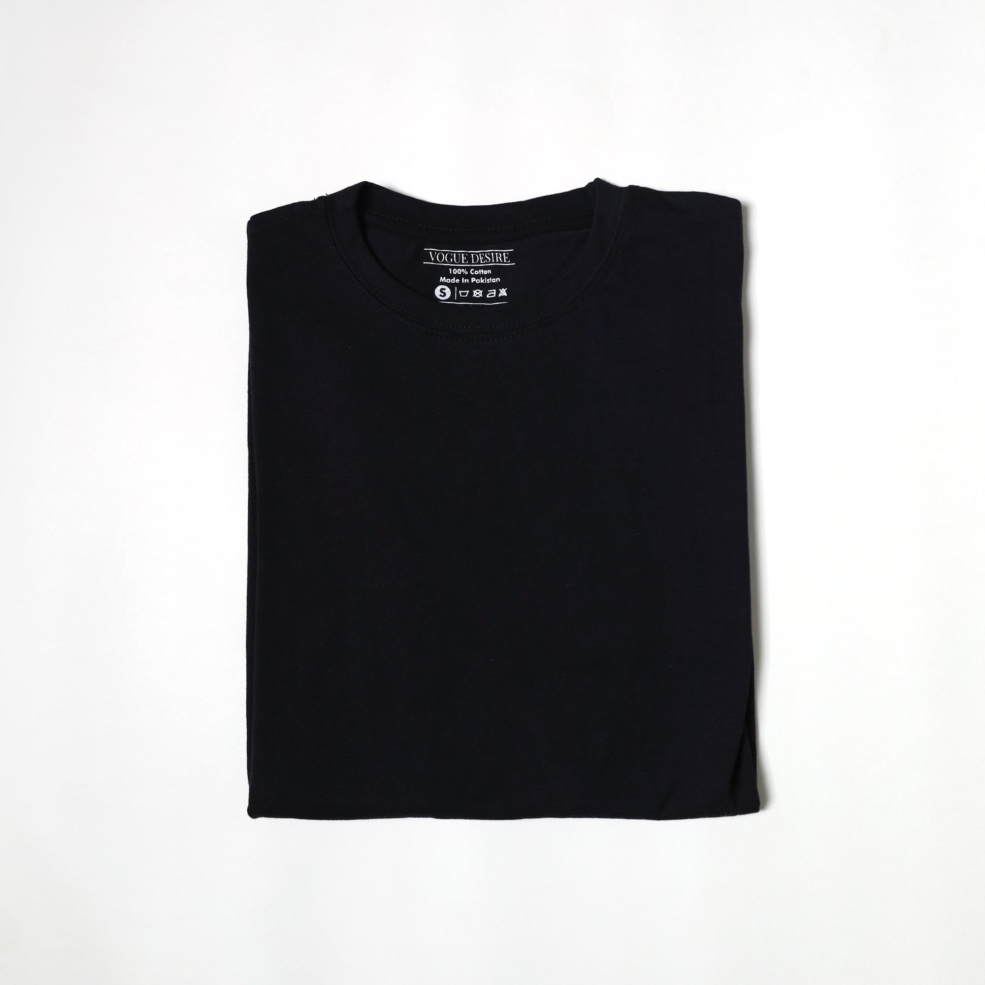 Basic Crew Neck Tee — Black - VOGUE DESIRE