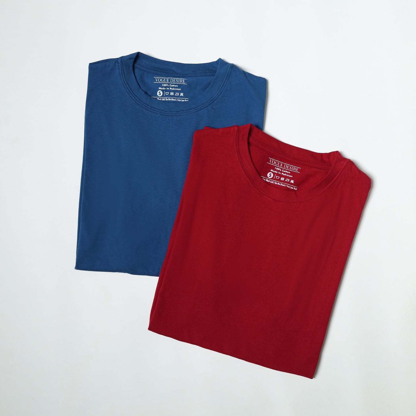 Dynamic Duo: Sea Blue and Burgundy Maroon T-Shirt Pack | VOGUE DESIRE