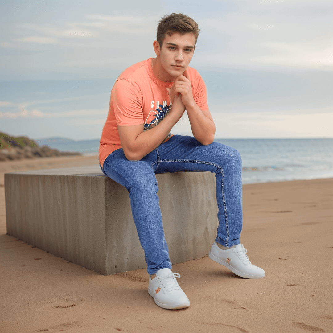 Summer Paradise Rust Orange Color Crew Neck T-Shirt - VOGUE DESIRE