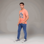 Summer Paradise Rust Orange Color Crew Neck T-Shirt - VOGUE DESIRE