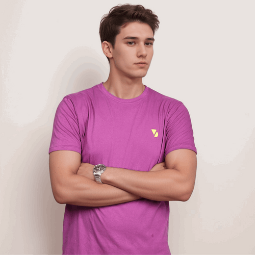 Vogue Desire Branded Purple Color Crew Neck T-Shirt - VOGUE DESIRE