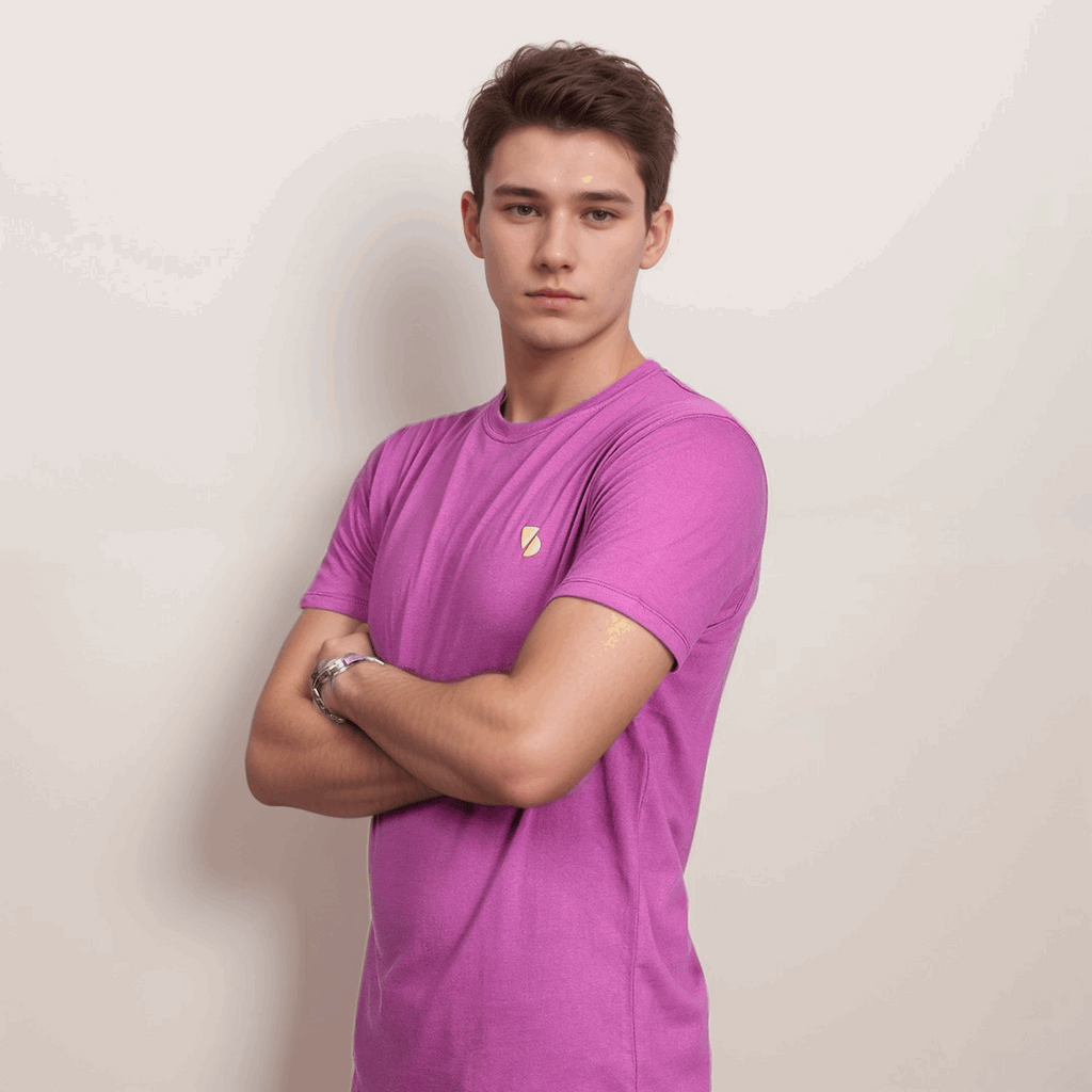 Vogue Desire Branded Purple Color Crew Neck T-Shirt - VOGUE DESIRE