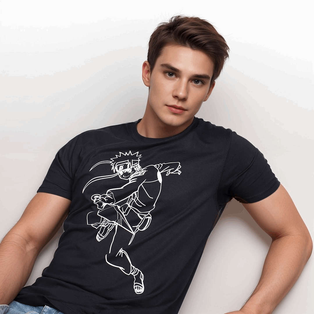 Naruto Ninja Black Color Crew Neck T-Shirt - VOGUE DESIRE
