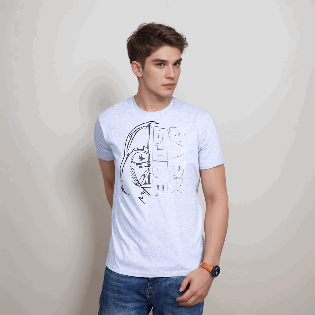 Star Wars Heather Gray Color Crew Neck T-Shirt - VOGUE DESIRE