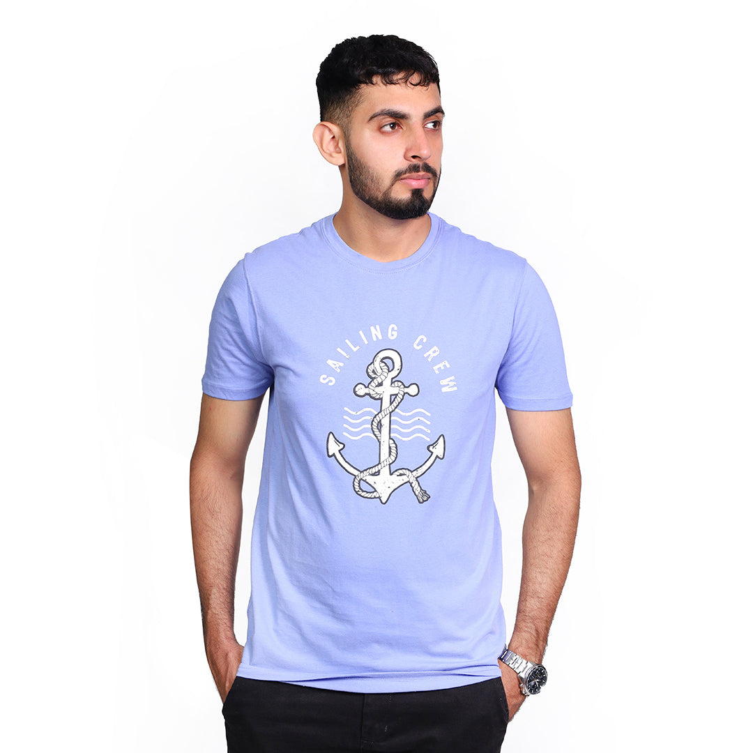 Light Purple Sailing Crew T-Shirt | VOGUE DESIRE