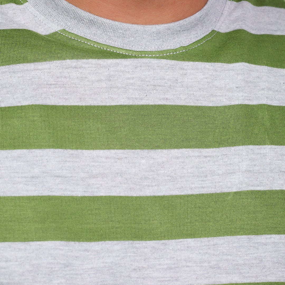 Green and Gray Striped T-Shirt | VOGUE DESIRE