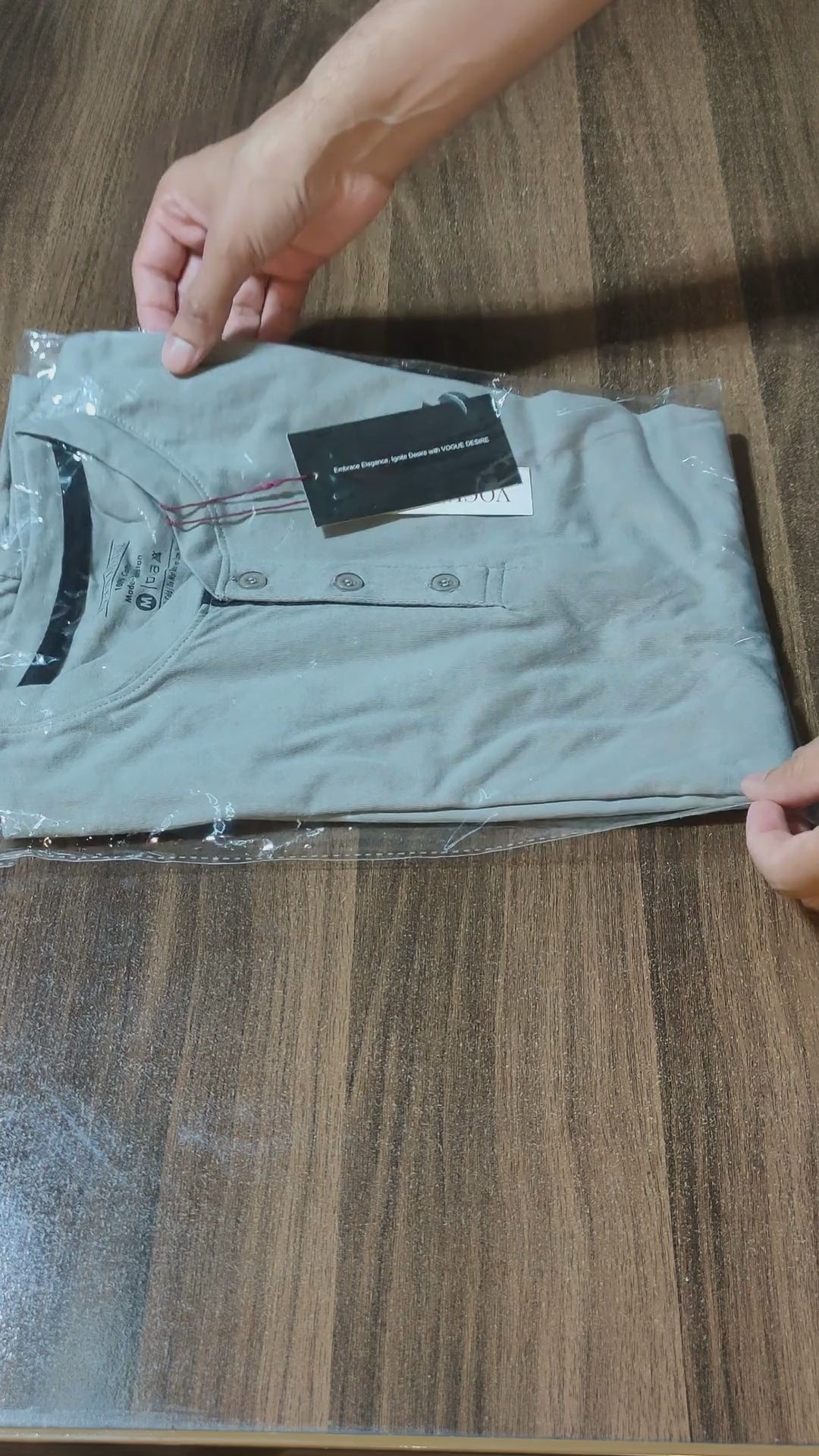 Henley Tee — Steel Gray