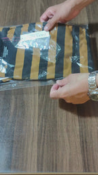 Mustard and Black Striped Crew Neck T-Shirt